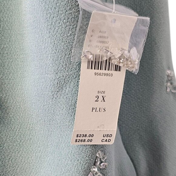 Anthropologie Atsu Crystal-Embellished Bow Mini Dress, Blue, Open Back, Party,2X - Picture 11 of 12